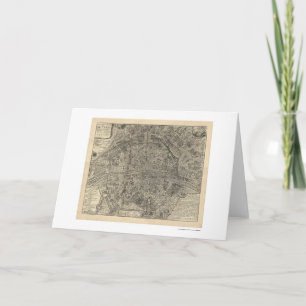 Map of the City of Paris by Nicolas de Fer 1700 Card