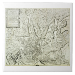 Map of the city of Rome, engraved by the artist, 1 Tile