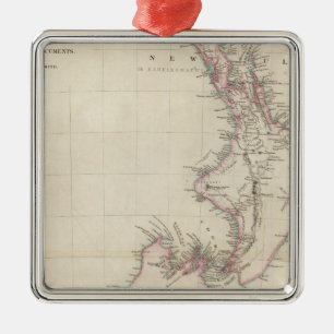 Map of the Colony of New Zealand Metal Ornament