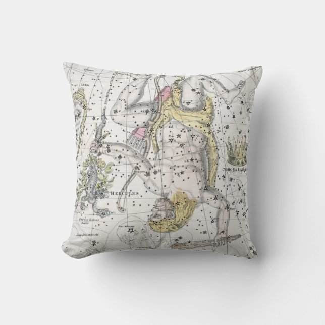 Map of The Constellations Plate VIII Throw Pillow (Front)