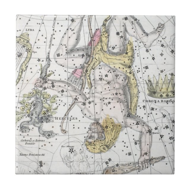 Map of The Constellations Plate VIII Tile (Front)