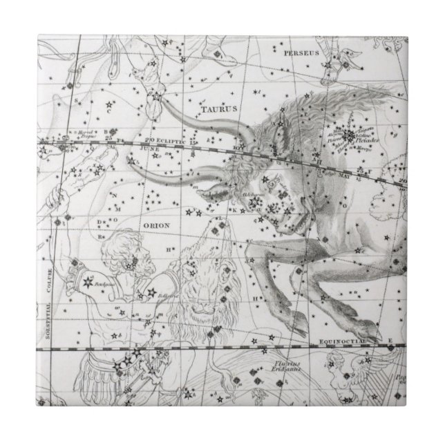Map of The Constellations Plate XIV Tile (Front)