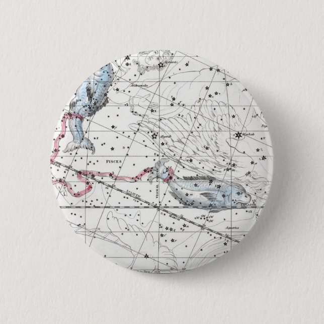 Map of The Constellations Plate XXII 2 Inch Round Button (Front)