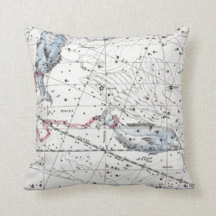Map of The Constellations Plate XXII Throw Pillow