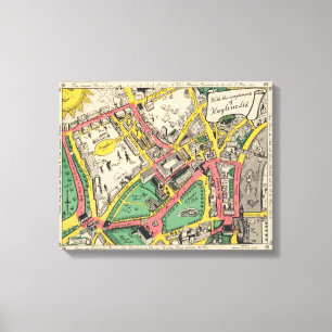 Map of the Coronation Route, London, England Canvas Print
