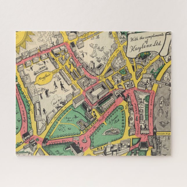 Map of the Coronation Route, London, England Jigsaw Puzzle (Horizontal)