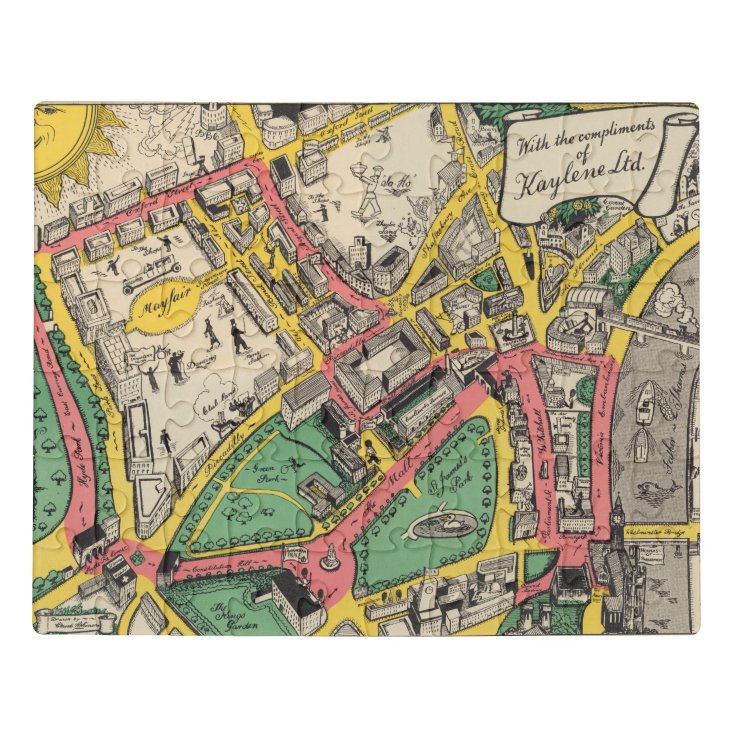 Map of the Coronation Route, London, England Jigsaw Puzzle Zazzle