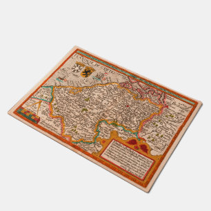 Map of the county of Flanders (1609) Doormat