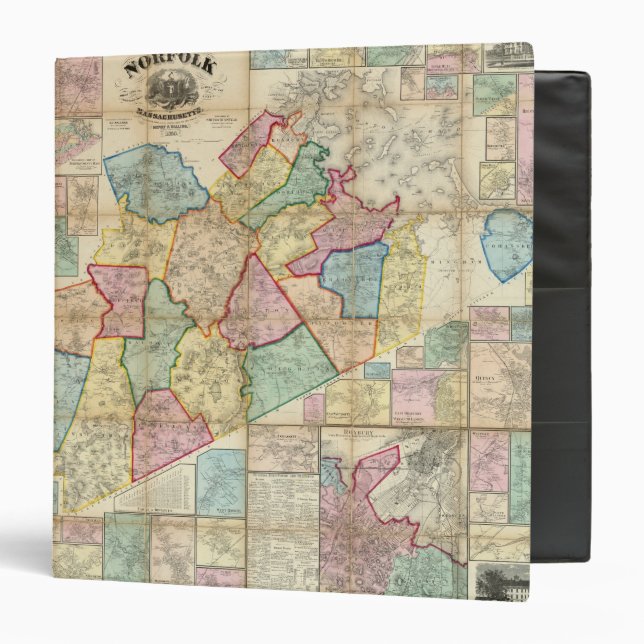 Map of the County of Norfolk, Massachusetts Binder (Front/Inside)
