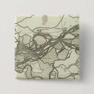 Map of the Course of the Rhine 2 Inch Square Button