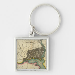 Map Of The District Of Columbia Keychain