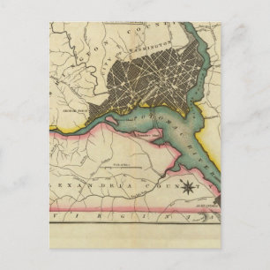 Map Of The District Of Columbia Postcard
