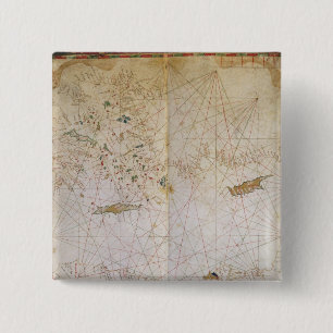 Map of the Eastern Mediterranean 2 Inch Square Button