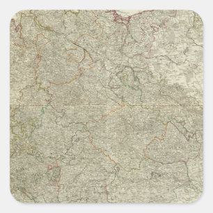 Map of the Empire of Germany Square Sticker