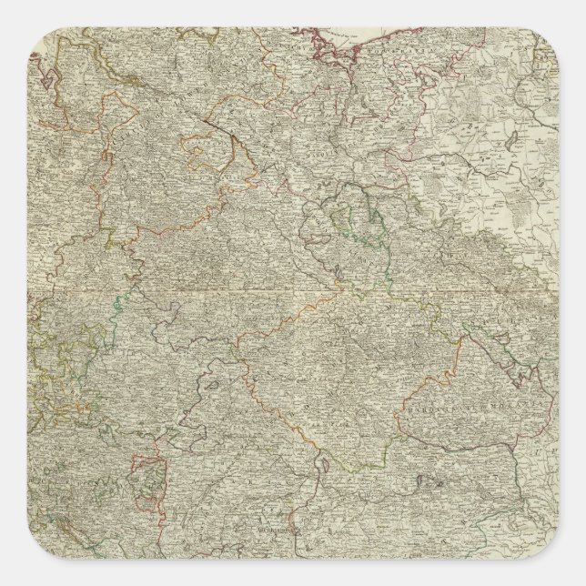 Map of the Empire of Germany Square Sticker (Front)