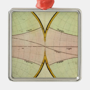 Map of the equater metal ornament