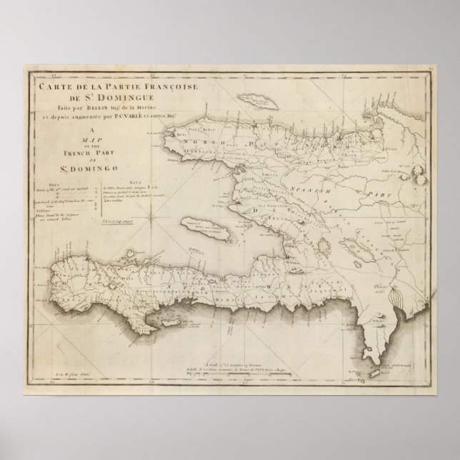 Map Of the French Part Of St Domingo Poster (Front)