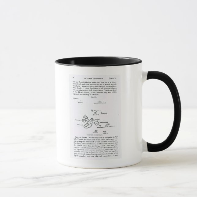Map of the Galapagos Archipelago, 1844 Mug (Right)