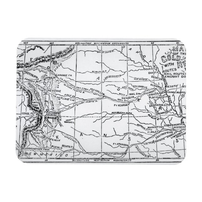 Map of the Gold Region, published in 'The Weekly' Magnet (Horizontal)