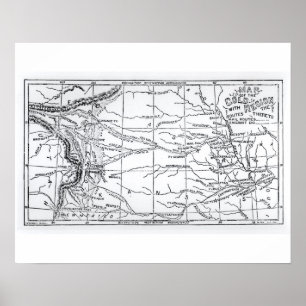 Map of the Gold Region, published in 'The Weekly' Poster