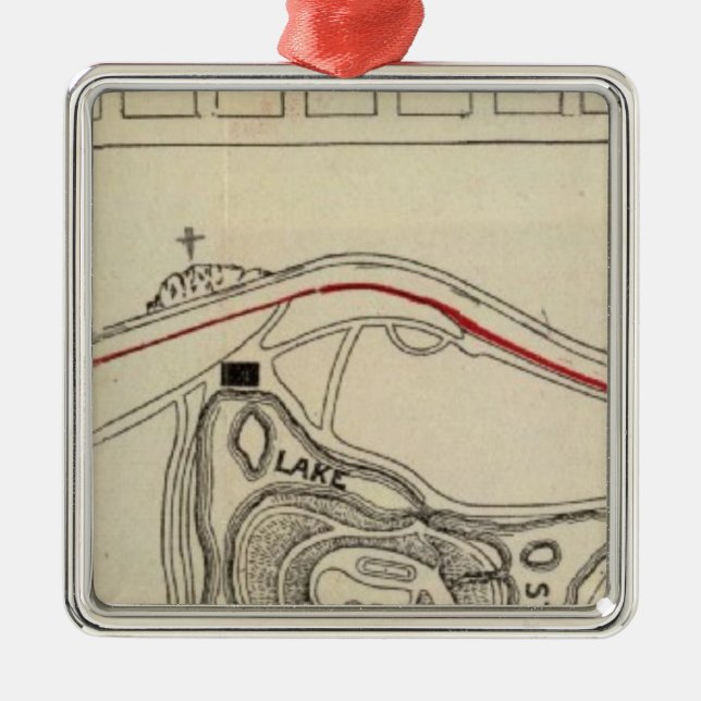 Map of the Golden Gate Park Metal Ornament (Front)