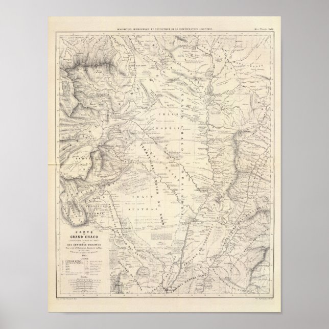 Map of the Great Chaco and neighbouring regions Poster (Front)