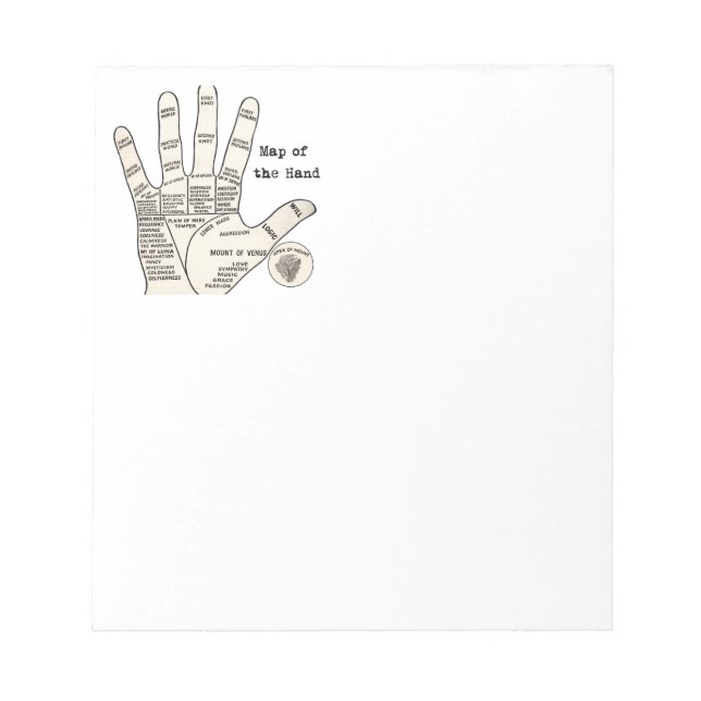 map of the hand Palm Reading Notepad (Front)