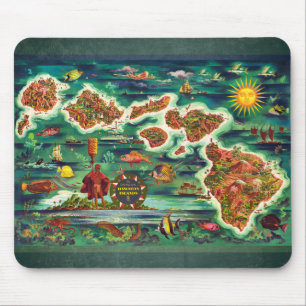 Map of the Hawaiian Islands Mouse Pad