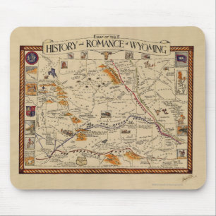Map of the History and Romance of Wyoming Mouse Pad