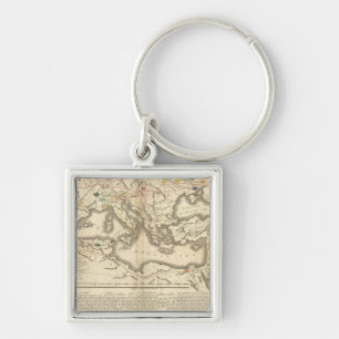 Map of the Incursions of the Barbarians Keychain