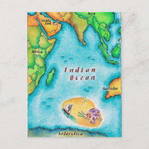 Map of the Indian Ocean Postcard