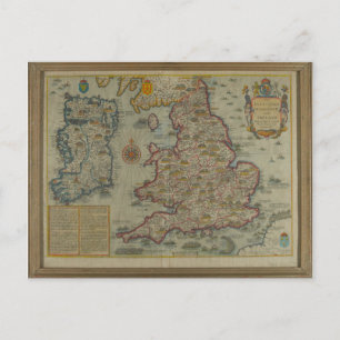Map of The Invasions of England & Ireland Postcard