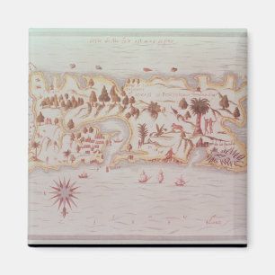Map of the island of Puerto Rico, 1599 Magnet