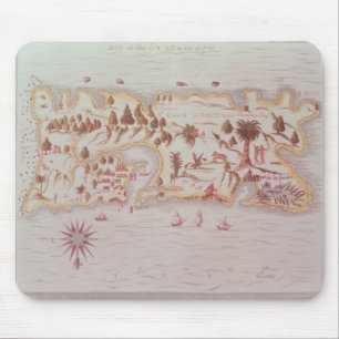Map of the island of Puerto Rico, 1599 Mouse Pad