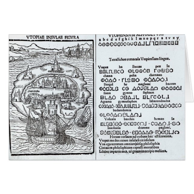 Map of the Island of Utopia and its Alphabet (Front Horizontal)