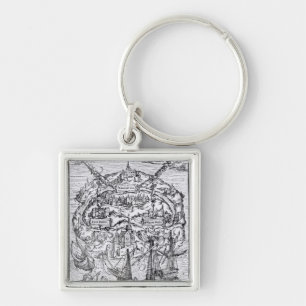 Map of the Island of Utopia, Book frontispiece Keychain