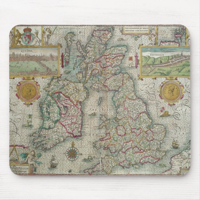 Map of the Kingdom of Great Britain and Ireland Mouse Pad (Front)