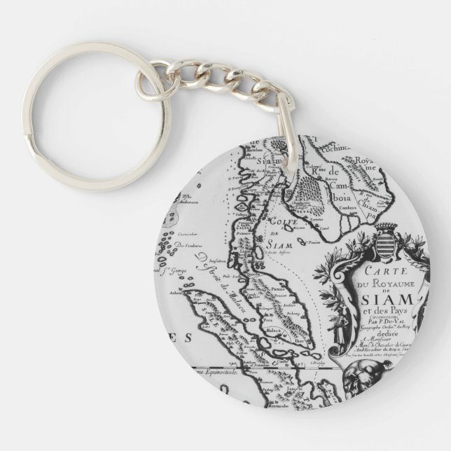 Map of the Kingdom of Siam Keychain (Front)