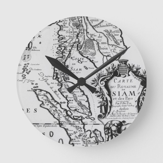 Map of the Kingdom of Siam Round Clock (Front)