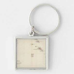 Map of The Leeward Islands Keychain