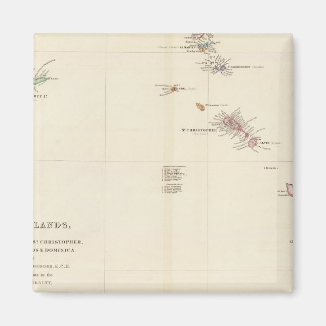 Map of The Leeward Islands Magnet (Front)