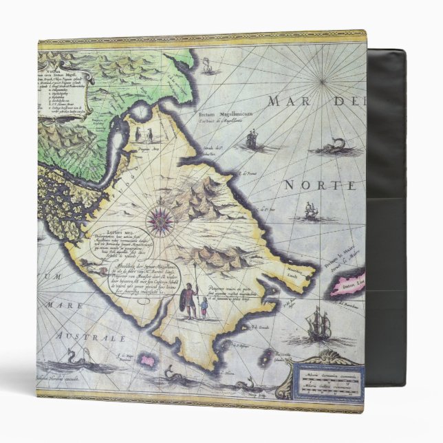 Map of the Magellan Straits, Patagonia Binder (Front/Inside)