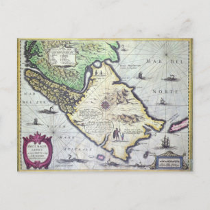 Map of the Magellan Straits, Patagonia Postcard