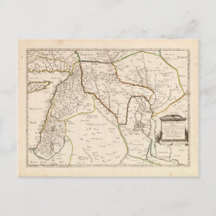 Map of the Middle East (1651) Postcard