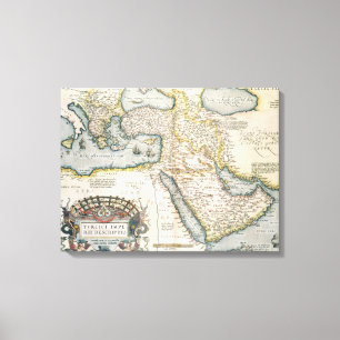 Map of the Middle East Canvas Print
