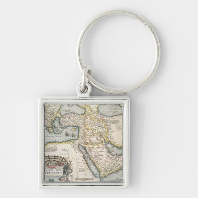Map of the Middle East Keychain (Front)