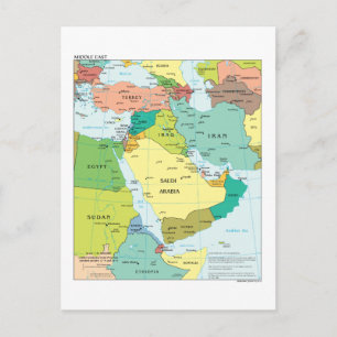 Map of the Middle-East Postcard