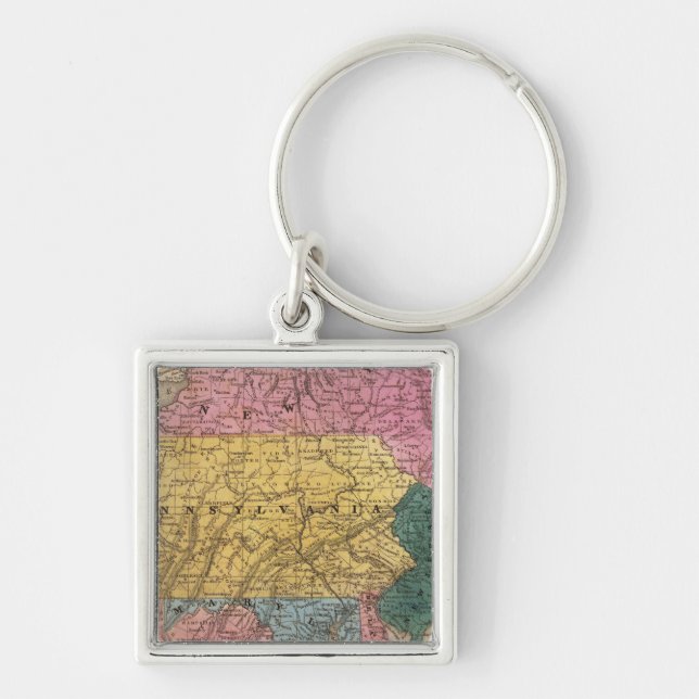 Map of the Middle States Keychain (Front)