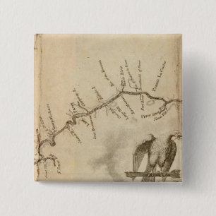 Map of the Mississippi River 2 Inch Square Button