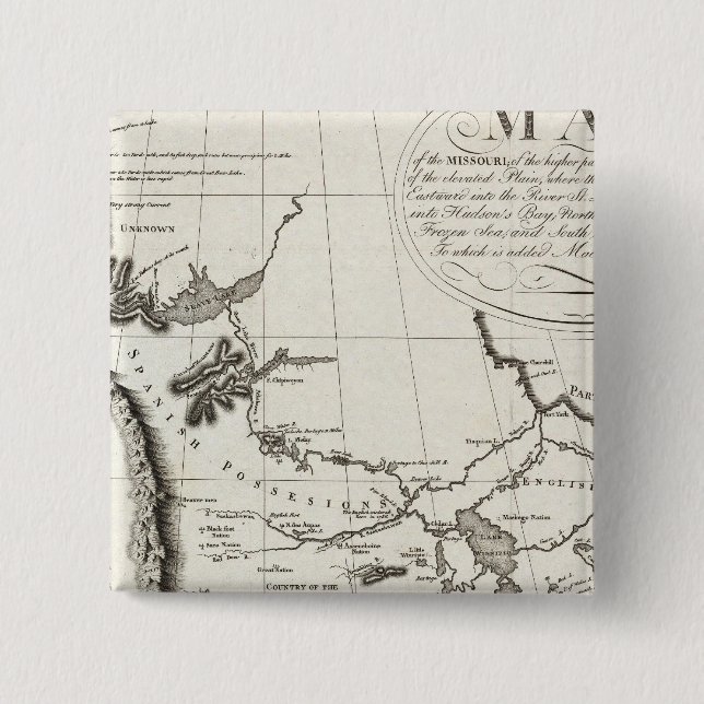 Map of the Missouri 2 Inch Square Button (Front)